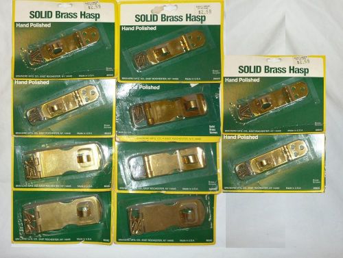 (10) Brainerd 883XC 804XC 844XC Solid Brass Hinged Hasps w/ Screws BRIGHT BRASS