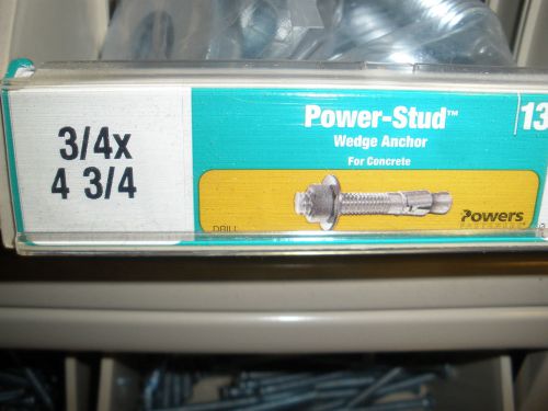 Powers  power stud 3/4&#034; X 4-3/4&#034; zinc concrete wedge anchors (10) pcs. 3/4-10