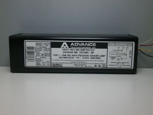 Advance 72c7984-np hid ballast for (1) 70w s62 high pressure sodium lamp for sale