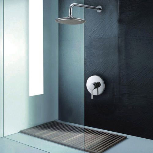 Modern wall mount rain showerhead single lever chrome shower set free shipping for sale