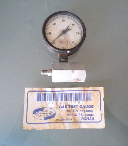 Gas test gauge-  6p688456tgh30   uniweld for sale