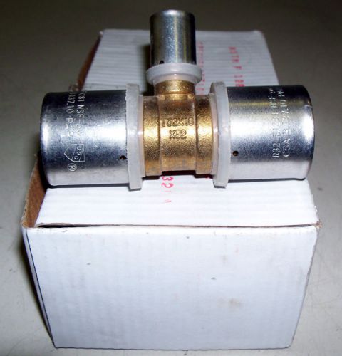 New lot of 5 hydro-pex prf-pt774 brass press tee fittings 1&#034; x 1&#034; x 1/2&#034; for sale
