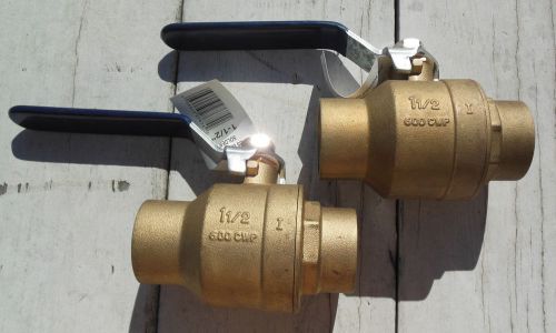 2 new in box w/tags nibco 1 1/2&#034; solder brass ball valve 600 cwp for sale