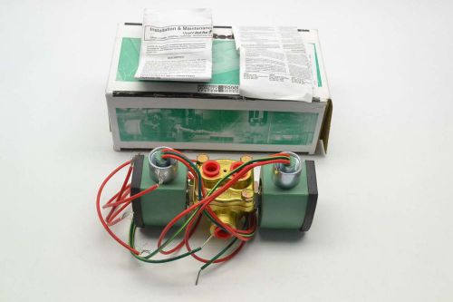 Asco 8342g020 red hat 120v-ac 125psi dual coil 1/4 in solenoid valve b372888 for sale