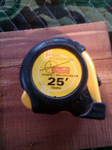 Seco Survey Tape Measure used Pocket Clip 25 Feet Tenths/Metric 4769-00 Surveyor