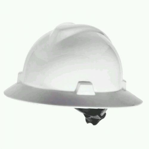 NEW MSA Full Brim V-Guard Hard Hat with Ratchet Suspension  White