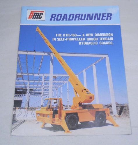 Vintage CRANE Brochure BMC ROADRUNNER RTR-160 Broderson Mfg. Corp. Equipment