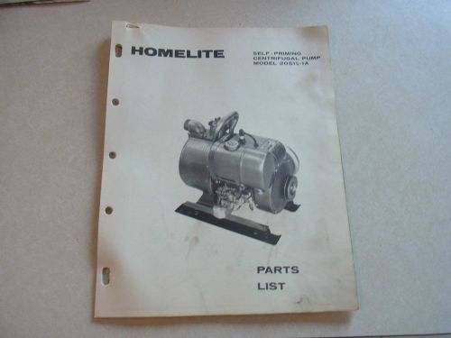 VINTAGE HOMELITE Self Priming Centrifugal Pump 20S1 2/2-A1 Parts List and More