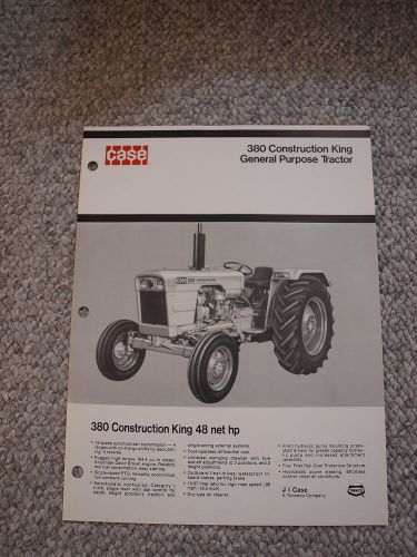 Case 380 Construction King (David Brown 885) Tractor Brochure Original MINT &#039;74