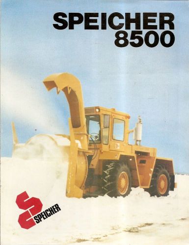 Equipment Brochure - Speicher - 8500 - Road Highway Snow Blower (E1786)