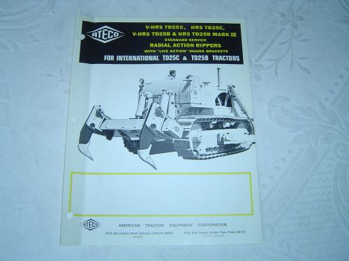 ATECO radial ripper specification sheet brochure IH International TD25C tractor