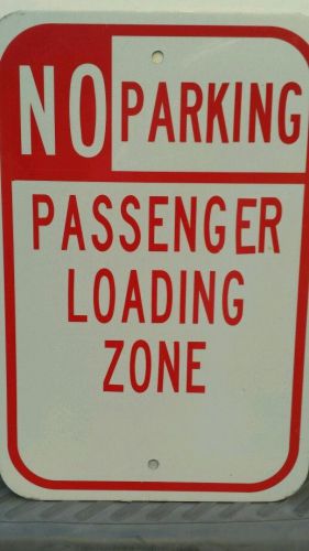 12x18 Red &amp; White No Parking Pass Loading Zone Aluminum Type I Reflective Sign