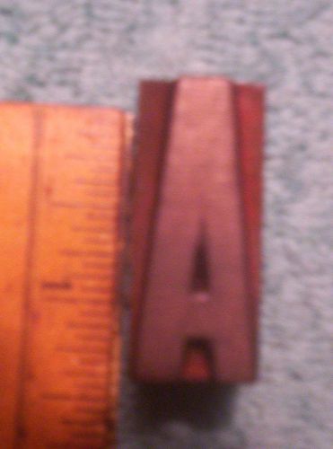 1 5/16&#034; x 9/16&#034; HAMILTON Wood Letterpress Printing Block Vintage ----- Letter A