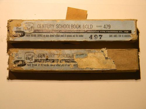 Vintage ATF Lot of 2 Century Schoolbook Bold Figures 8 pt. &amp; ??pt NOS Orig Pack