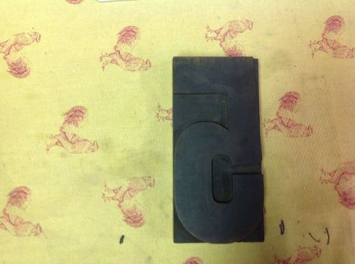 Antique Vintage Letterpress Wood Type Printers Block about 6 3/4 x 3 1/4 # 5