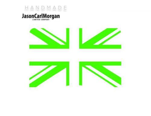 JCM® Iron On Applique Decal, Union Jack Neon Green