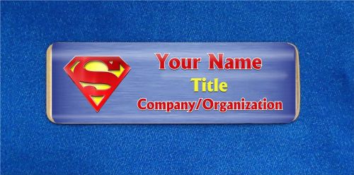 Superman logo custom personalized name tag badge id employee volunteer helper for sale