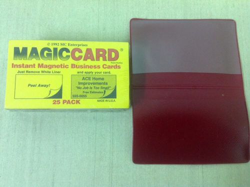 25 Business Card Size Magnetic DYI Self Adhesive Cards with Case