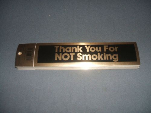 Peel n Stick Black &amp; Gold THANK YOU FOR NOT SMOKING Door Sign Office Business
