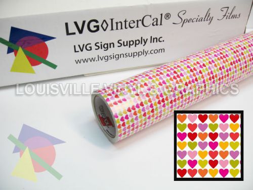 24&#034; wide colorful hearts textured prints -art, craft &amp; graphics cutting vinyl for sale