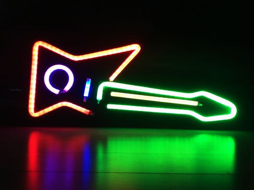 Led neon art light guitar sign interior display window gift for sale