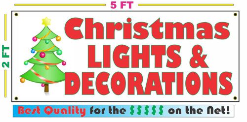 Full Color CHRISTMAS LIGHTS &amp; DECORATIONS Banner Sign NEW Best Quality for the $