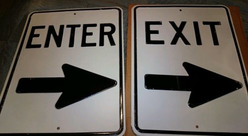 EXIT AND ENTER METAL SIGNS