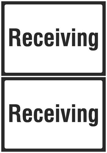 Two White Black Receiving Sign Receive Signs Pack Of Two (2) Warehouse Hang s158