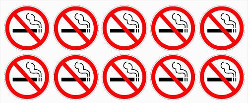 NO SMOKING Clear Decals BULK 1.5&#034;dia stickers outdoor durable business signs