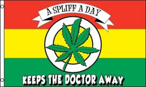 A SPLIFF A DAY KEEPS THE DOCTOR AWAY Flag 3&#039;x5&#039; Polyester - 010