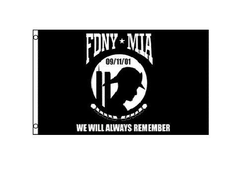 FDNY - MIA WE WILL ALWAYS REMEMBER 09/11/01  Flag 3&#039;x5&#039; Poly