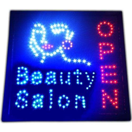 Beauty Salon Open LED Sign facial SPA 19 x 19 Hair cut neon Store Display barber
