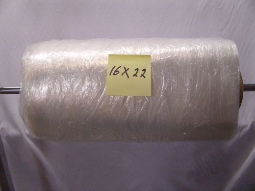 Opened Roll of 1800 Dry Cleaning Clear 16&#034; x 22&#034; Poly Garment Bags for Jack Rack