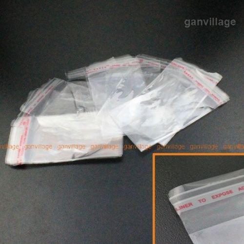 100 X 4.9x(7+2)cm OPP Self Adhesive Seal Clear Plastic Bags Jewelry Parts Pieces