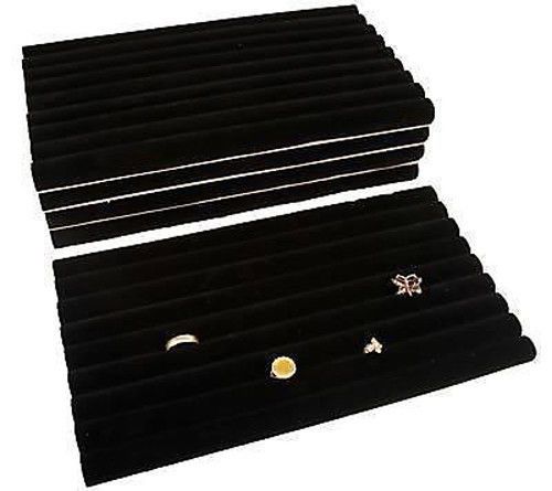 5 piece black velvet ring display jewelry trays inserts for sale