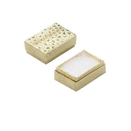 Lot of 12 pcs 2 5/8&#034;x1 1/2&#034;x1&#034; Gold Cotton Filled Jewelry Boxes