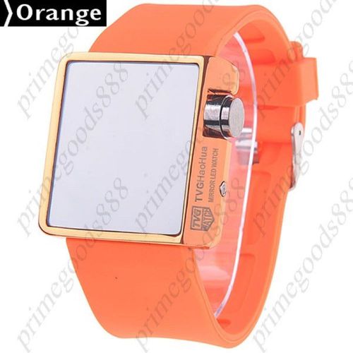 Unisex Digital LED With Soft Rubber Strap Wrist watch in Orange Free Shipping