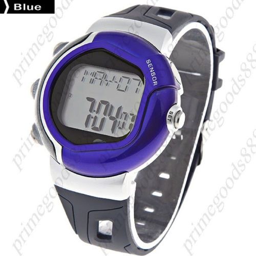 Sports Digital Watch Electronic Wrist Watch Heart Rate Monitor Unisex in Blue