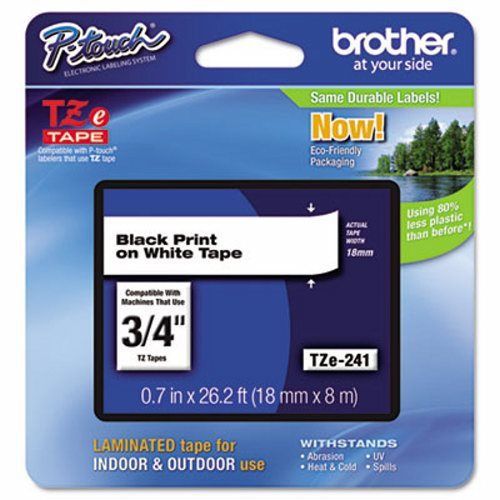 Brother P-touch Standard Adhesive Laminated Labeling Tape, 3/4w (BRTTZE241)