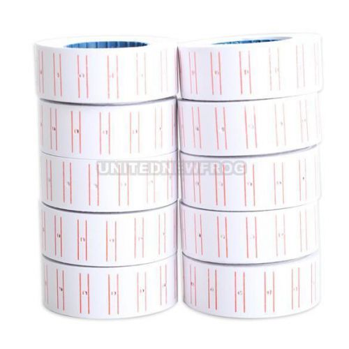 UN3F 10x Paper Tag Price Label Sticker Single Row for MX-5500 Price Gun Labeller