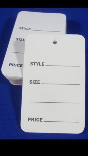 1000 Pcs Small White Unstrung Garment Merchandise Price Tags 1-1/4 X 1-7/8
