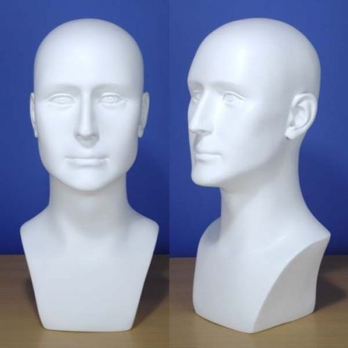 Brand New 16&#034; White Male Head Mannequin 202W