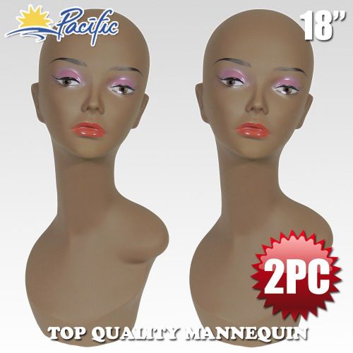 Realistic plastic lifesize female mannequin head display wig hat glasses pyed2pc for sale