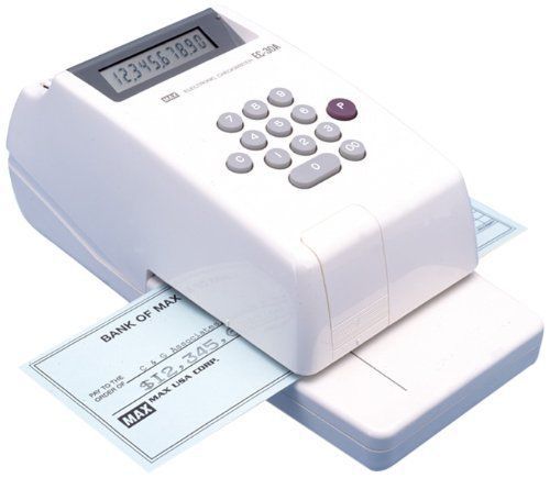 Max Electronic Checkwriter - 10 Digits / 1 Column - Personal, Business - (ec30a)