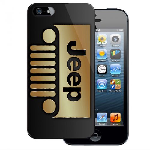 Jeep Grill Wrangler Gold Logo iPhone 4 4S 5 5S 5C 6 6Plus Samsung S4 S5 Case