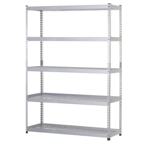 Husky 5-shelf 48 in. w x 78 in. h x 24 in. d silver steel storage shelving unit for sale
