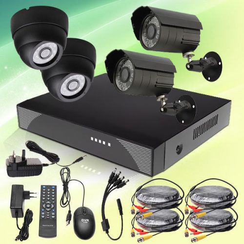 4ch dvr cctv security system with 4 coms camera home video kit+500gb disk for sale