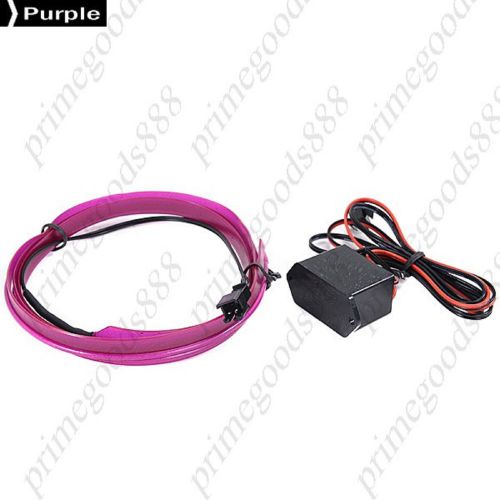 12v 2m interior flexible neon cigarette lighter light glow wire lamp car purple for sale