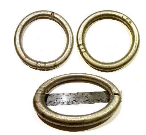 Vintage bull nose ring, stainless steel, 3.5&#034; diameter for sale