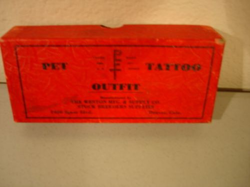 VINTAGE WESTON Mfg. &amp; SUPPLY Co. PET/SMALL ANIMAL TATTOO KIT /1944/ INSTRUCTIONS